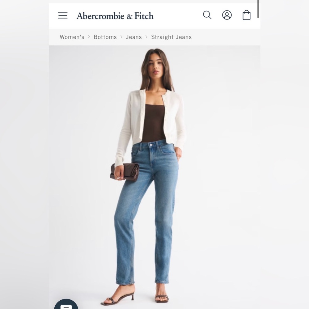 Abercrombie & Fitch Women's 90 Straight Mid Rise Jeans Size 29 NWT